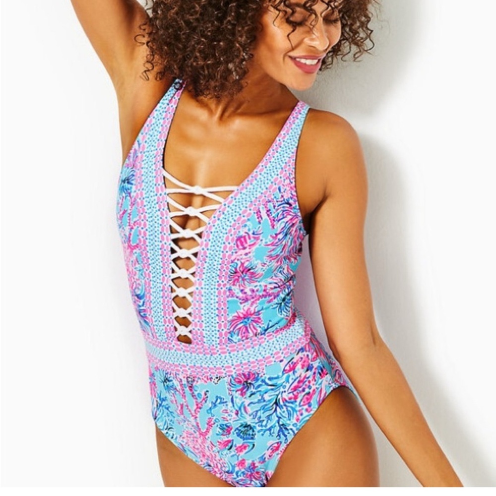 Lilly Pulitzer Pink and Blue Kids One Piece